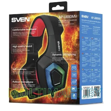 Наушники SVEN AP-U880MV Black-Red картинка 4